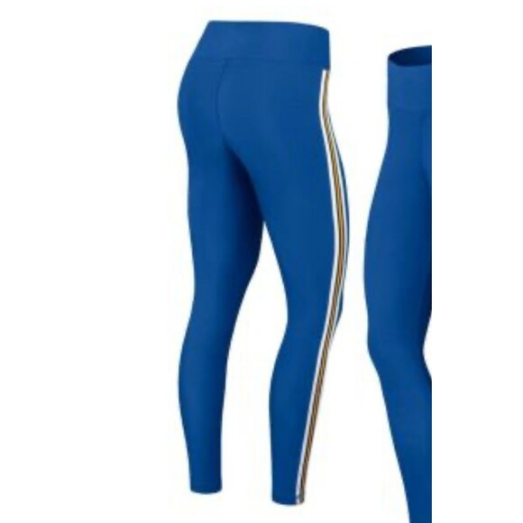 Pitt Panthers Wear By Erin Andrews Blue Leggings Large NCAA Striped Side Logo - Picture 2 of 10